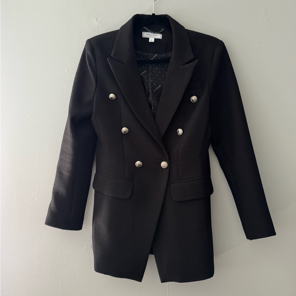 Belle & Bloom Black Double-Breasted Women's Blazer